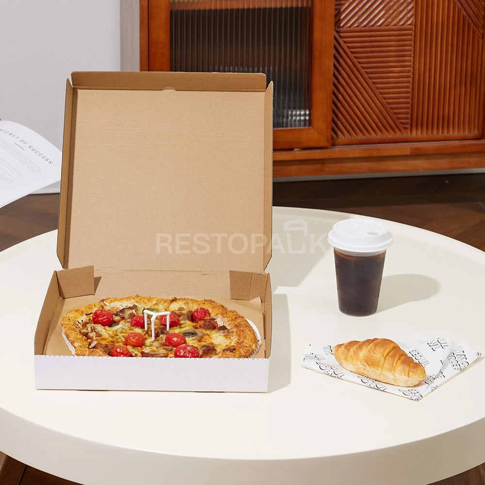 7" x 7" White Corrugated Plain Pizza Box