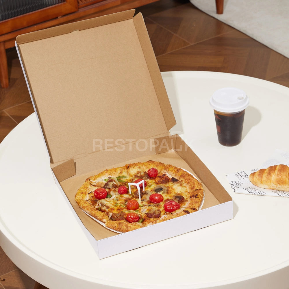 7" x 7" White Corrugated Plain Pizza Box