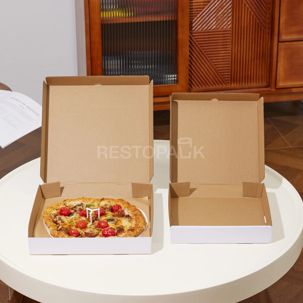 7" x 7" White Corrugated Plain Pizza Box
