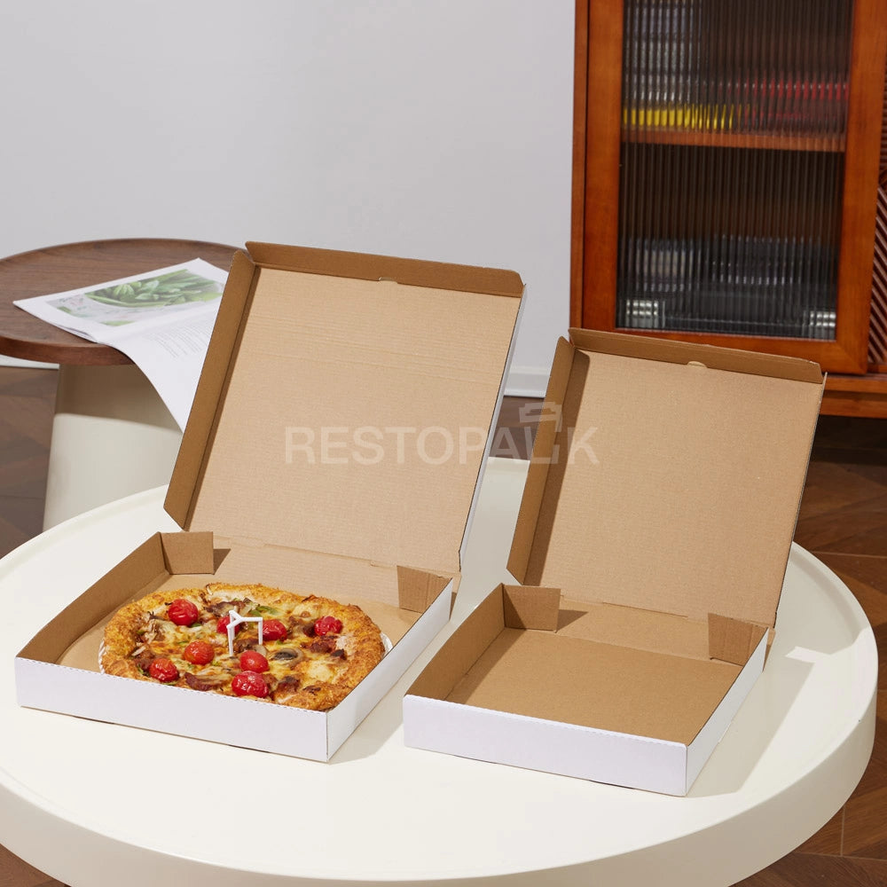 7" x 7" White Corrugated Plain Pizza Box