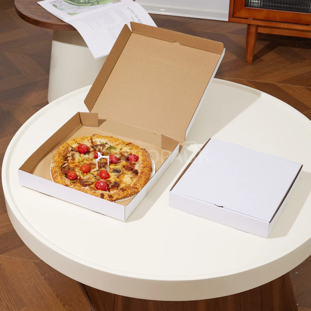 7" x 7" White Corrugated Plain Pizza Box