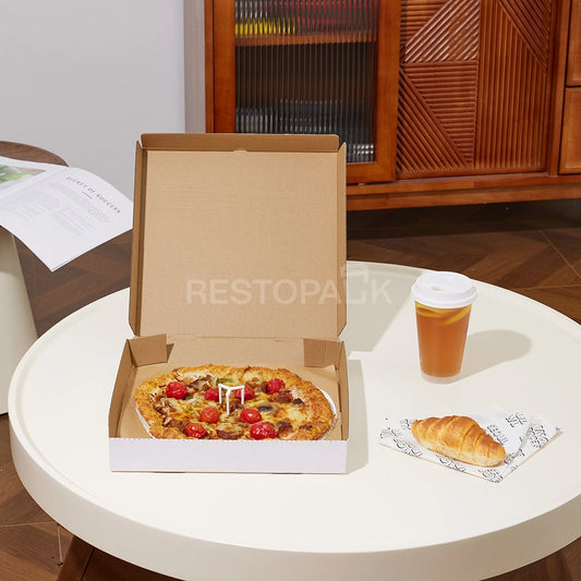 7" x 7" White Corrugated Plain Pizza Box