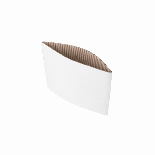White Corrugated Double-Layer Heat-Resistant Cup Sleeve