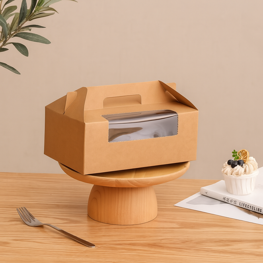 Window Takeout Box with 6-Slot Reversible Insert and Handle