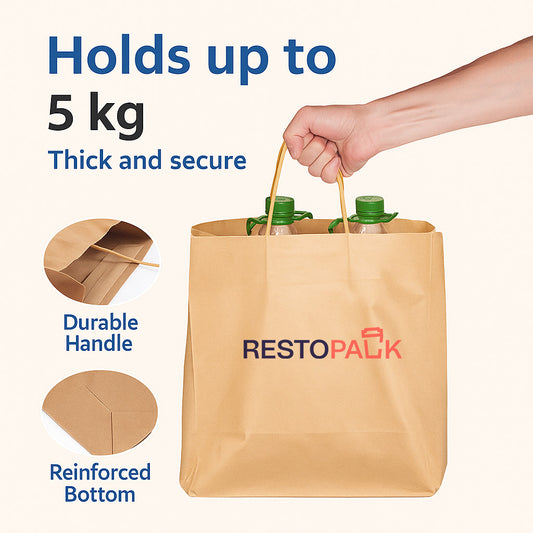 15 3/4" x 5 1/8" x 12 3/16" Tall Brown Kraft Paper Bag with Handles