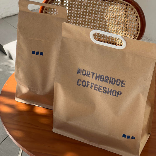 Custom Kraft Paper Takeaway Bags with Button Handle