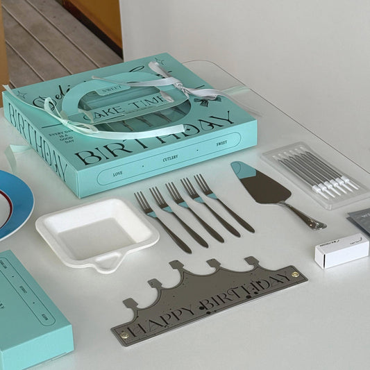 7-Piece Stainless Steel Cake Serving Set with Ribbon Handle Gift Box