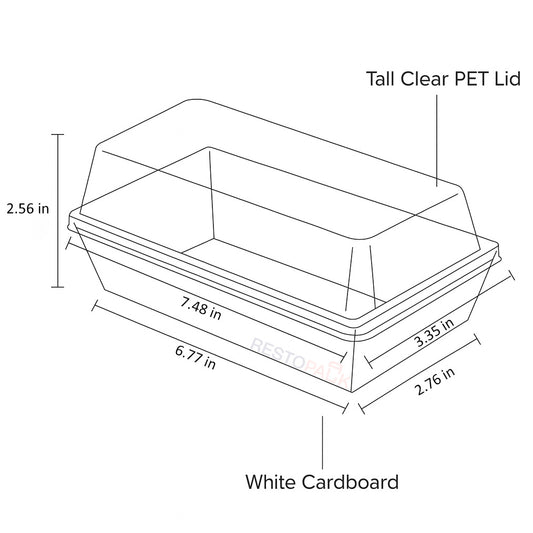 Large Rectangular Cake Bakery Box with Clear PET Lid