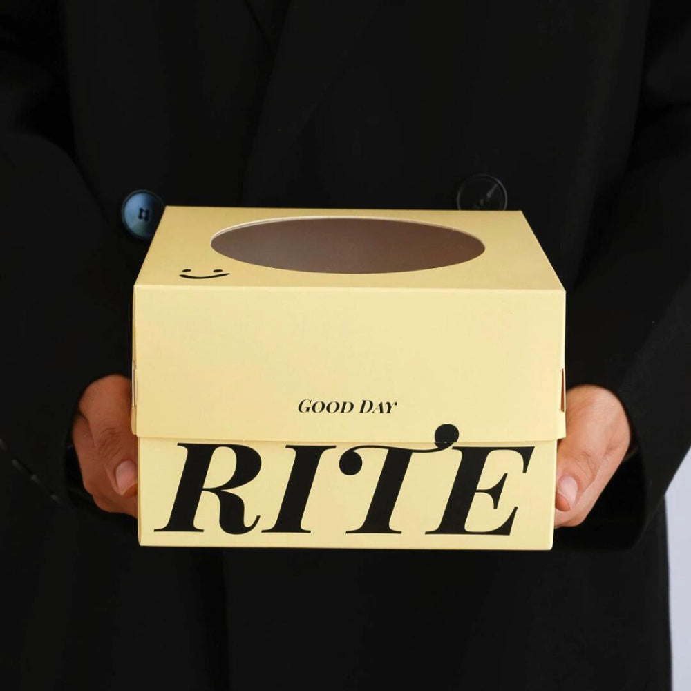 Elegant Creamy Window Cake Box Packaging