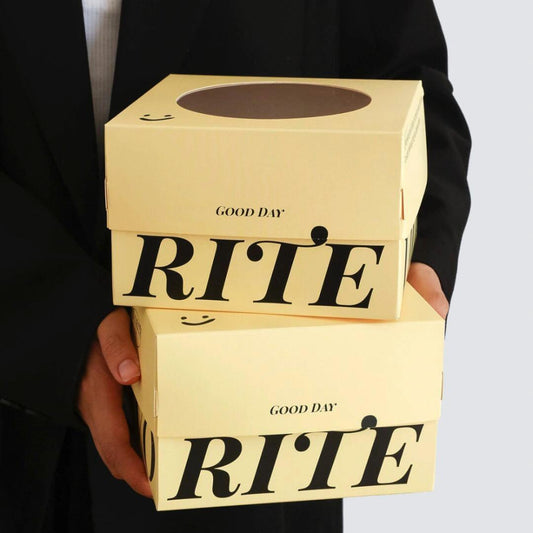 Elegant Creamy Window Cake Box Packaging