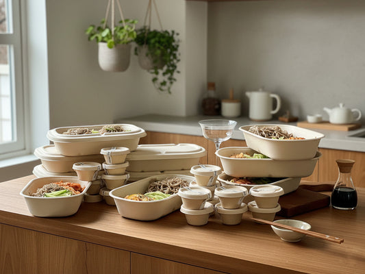 Eco-Friendly Takeout Containers: Sugarcane Bagasse vs. Cornstarch + PP Packaging