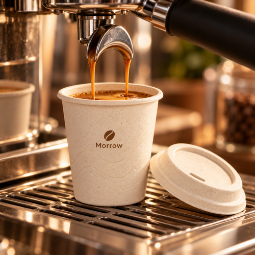 Custom Compostable Sugarcane Fiber Coffee Cups