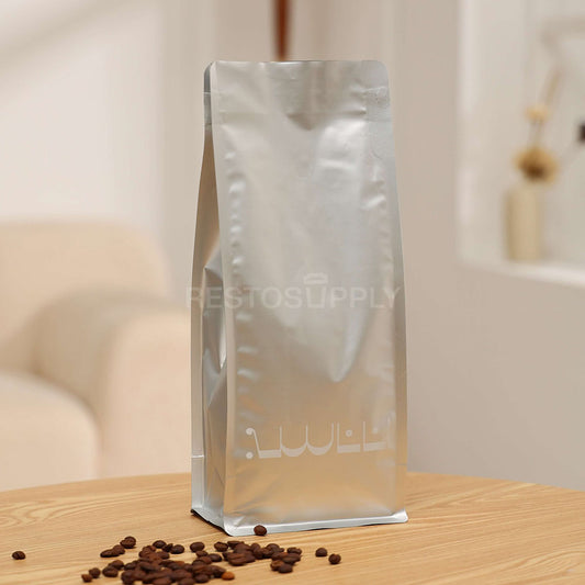 Custom Aluminum Foil Flat Bottom Coffee Bag with Zipper