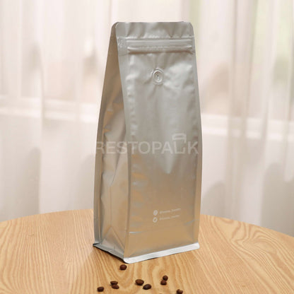 Custom Aluminum Foil Flat Bottom Coffee Bag with Zipper