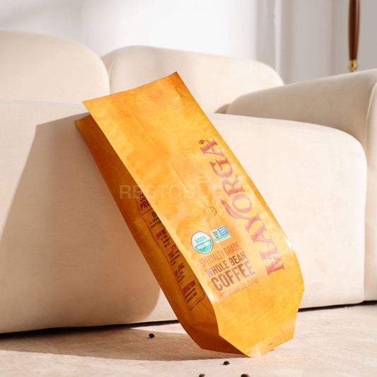 Custom Laminated Kraft Side Gusset Coffee Bags with Heat Seal