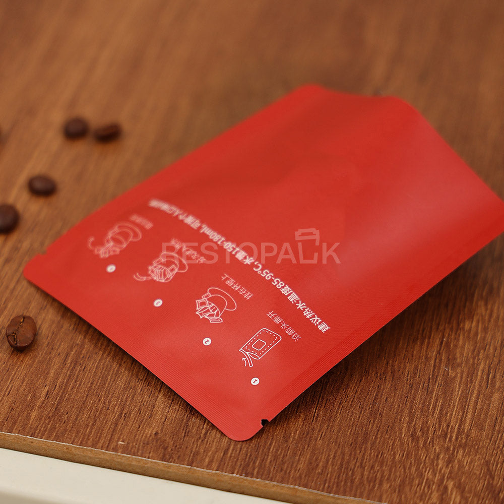 PET Outer Layer Aluminum Foil Inner Layer Coffee Bags with Tear Notch