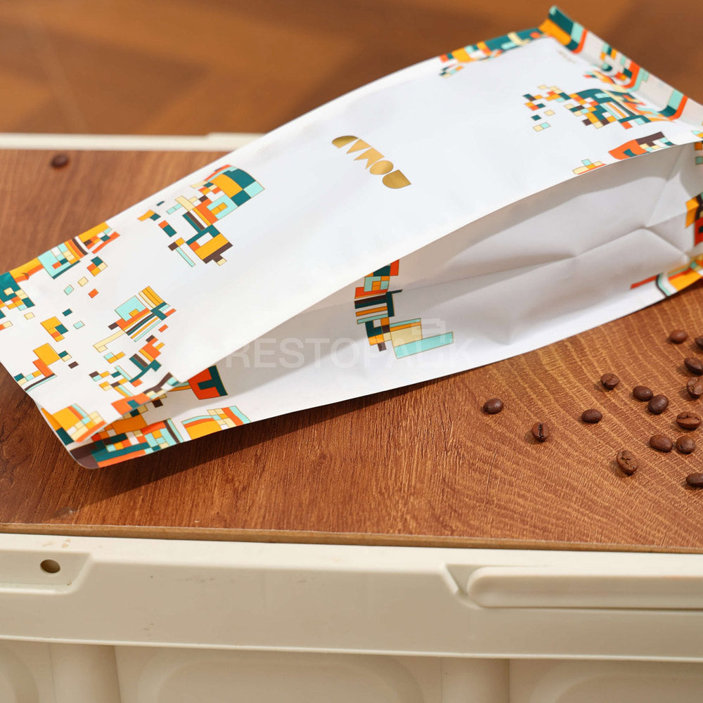 Custom Recyclable Coffee Bags with Zipper and Hot Foil Stamping