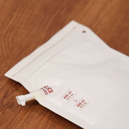 Custom White Laminated Kraft Coffee Spout Pouches