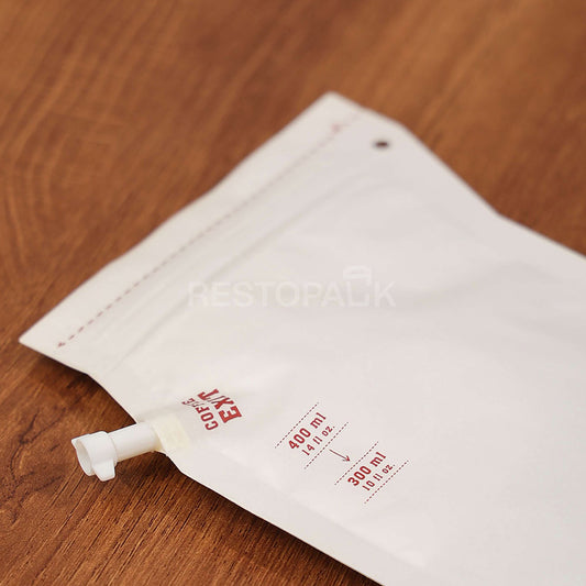 Custom 16oz White Spout Pouch Coffee Bags with Cap Closure