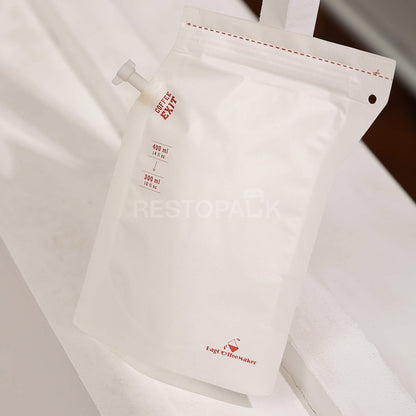 Custom 16oz White Spout Pouch Coffee Bags with Cap Closure