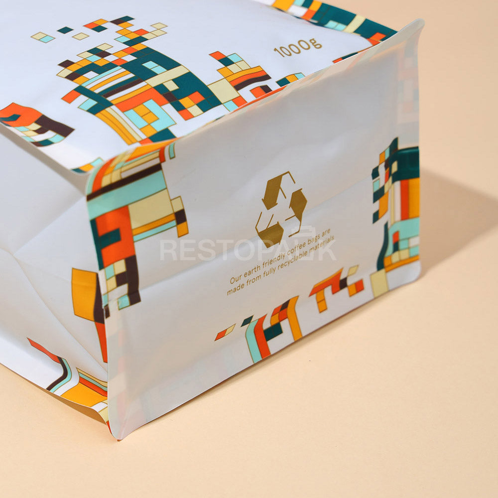 Custom Recyclable Coffee Bags with Zipper and Hot Foil Stamping