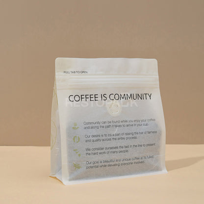 Translucent Coated Rice Paper Flat Bottom Coffee Bags with Zipper