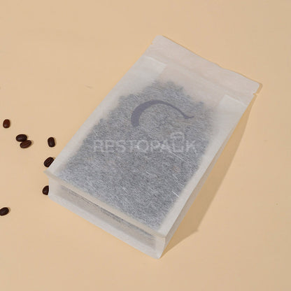 Custom Translucent Rice Paper Flat Bottom Coffee Bags