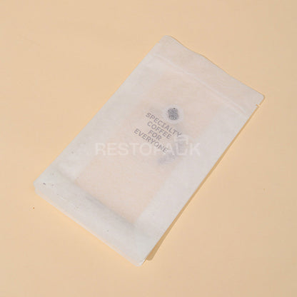 Custom Translucent Rice Paper Flat Bottom Coffee Bags
