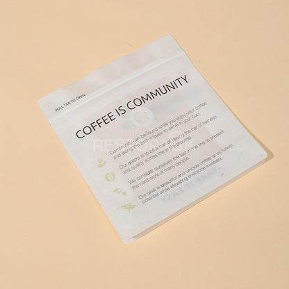 Translucent Coated Rice Paper Flat Bottom Coffee Bags with Zipper