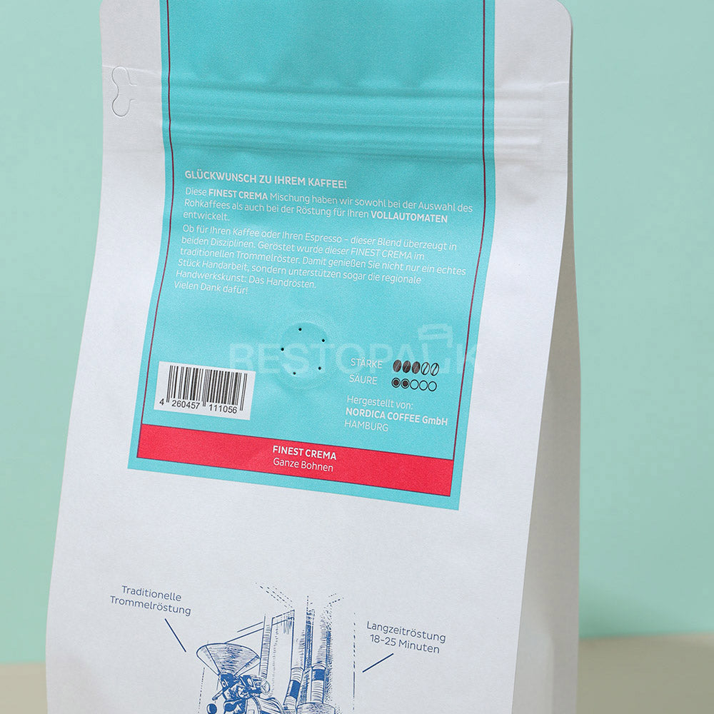 Custom White Kraft Laminated Coffee Bags with Zipper