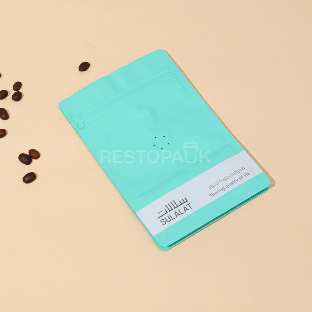 Custom Square Smooth Flat Bottom Coffee Bags
