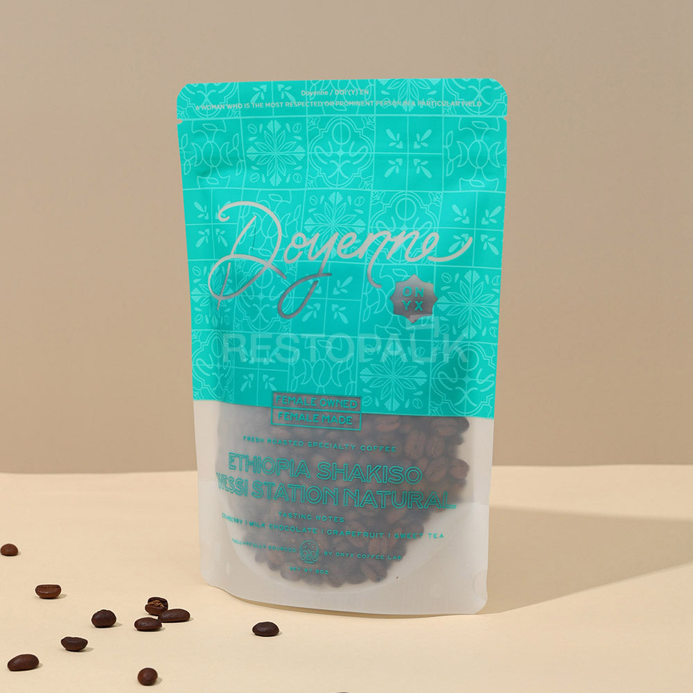 Custom Clear Window Resealable Stand-Up Coffee Bags