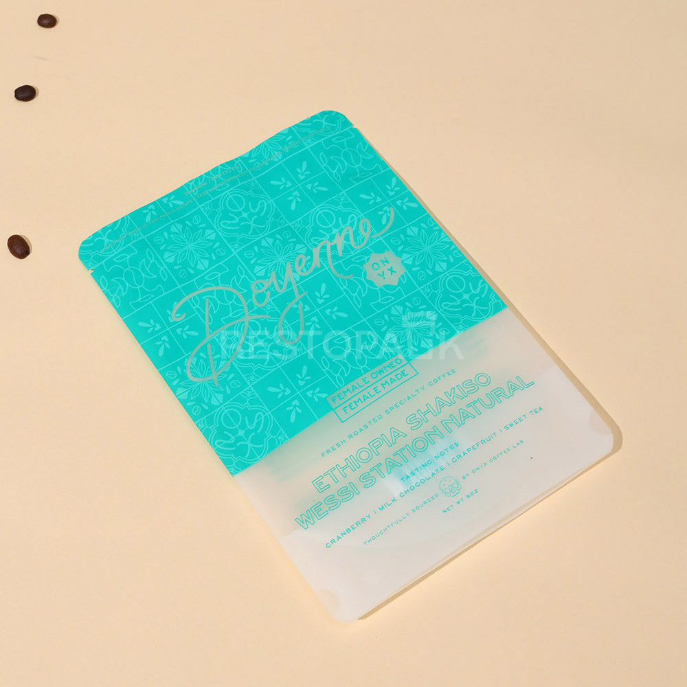 Custom Clear Window Resealable Stand-Up Coffee Bags