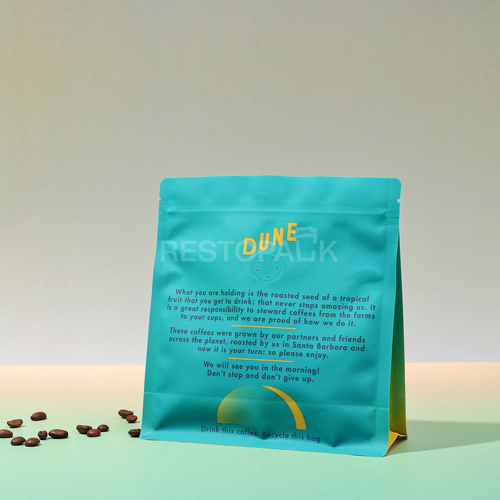 Custom Frosted Flat Bottom Coffee Bags with Zipper