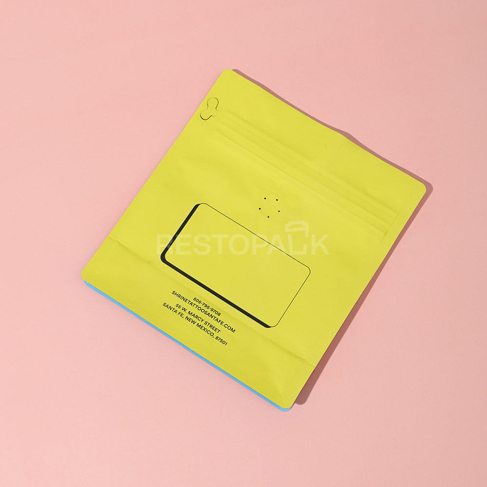 Custom Smooth Flat Bottom Coffee Bags with Unique Color on Each Side