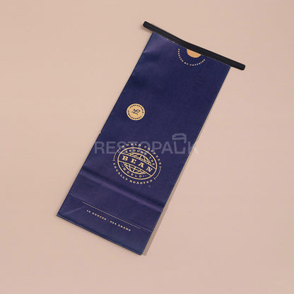 Custom Kraft Paper Flat Bottom Coffee Bags with Tin Tie