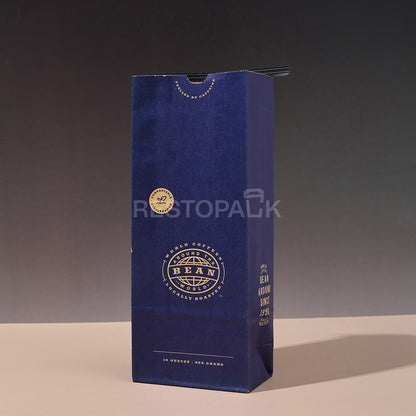 Custom Kraft Paper Flat Bottom Coffee Bags with Tin Tie