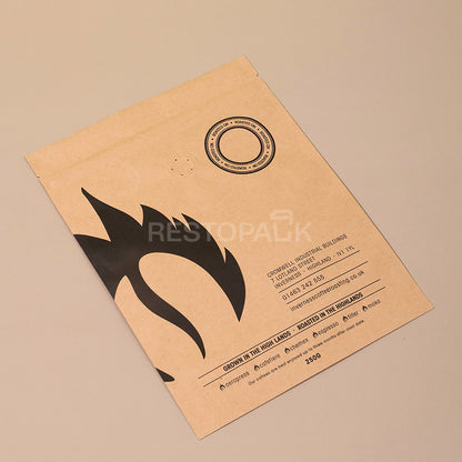 Custom Kraft Paper Stand-up Coffee Bags with Tear Notch