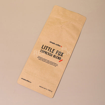 Custom Kraft Paper Flat Bottom Coffee Bags with Zipper