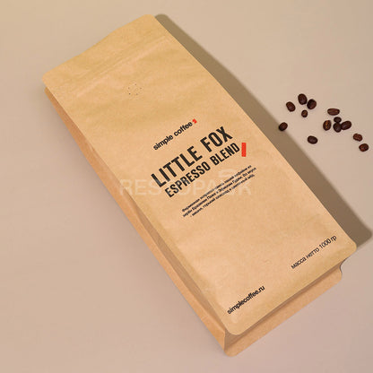 Custom Kraft Paper Flat Bottom Coffee Bags with Zipper