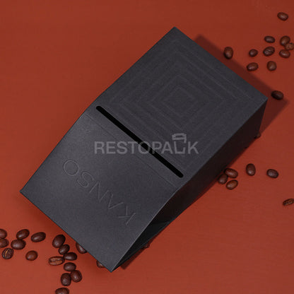 Custom Black Cardboard Coffee Boxes with Card Slot