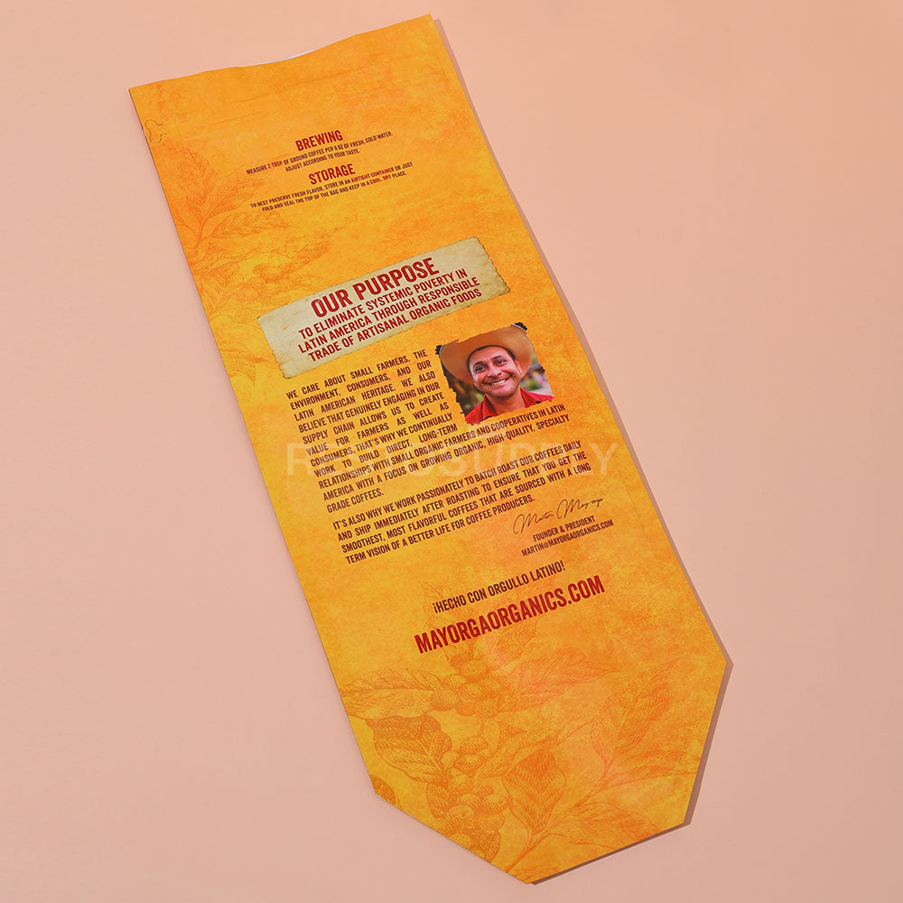 Custom Laminated Kraft Side Gusset Coffee Bags with Heat Seal