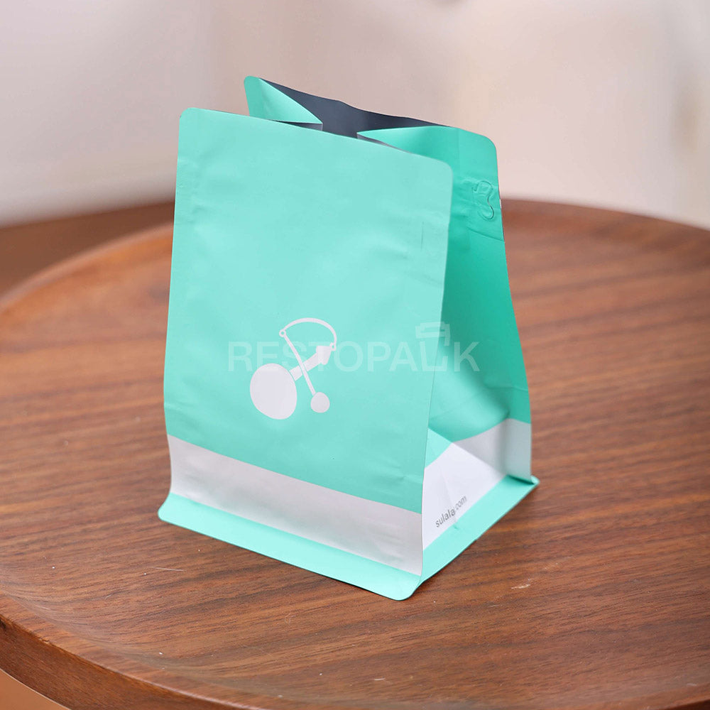 Custom Square Smooth Flat Bottom Coffee Bags