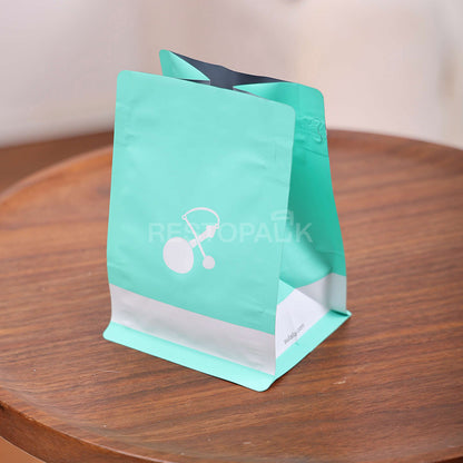 Custom Square Smooth Flat Bottom Coffee Bags