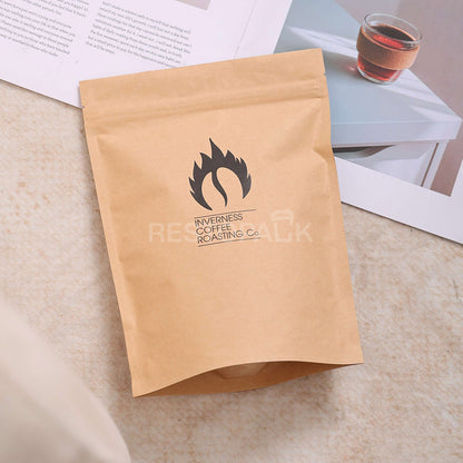 Custom Kraft Paper Stand-up Coffee Bags with Tear Notch