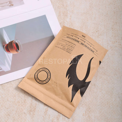 Custom Kraft Paper Stand-up Coffee Bags with Tear Notch