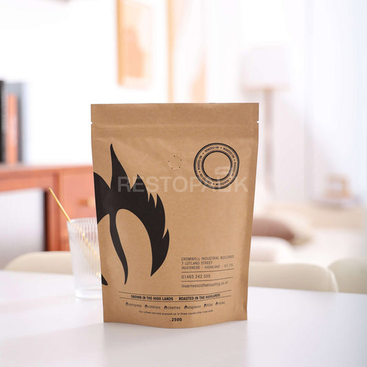 Custom Kraft Paper Stand-up Coffee Bags with Tear Notch