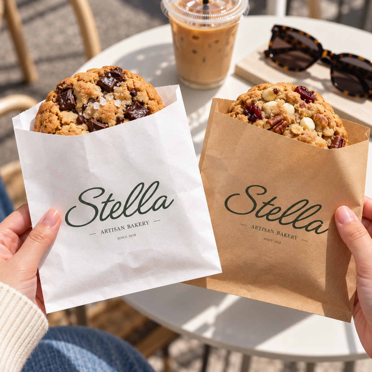 Custom Kraft Paper Bakery Bags for Cookies