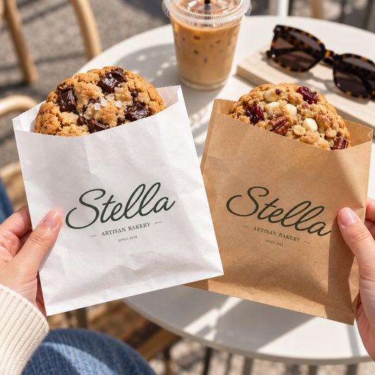 Custom Kraft Paper Bakery Bags for Cookies