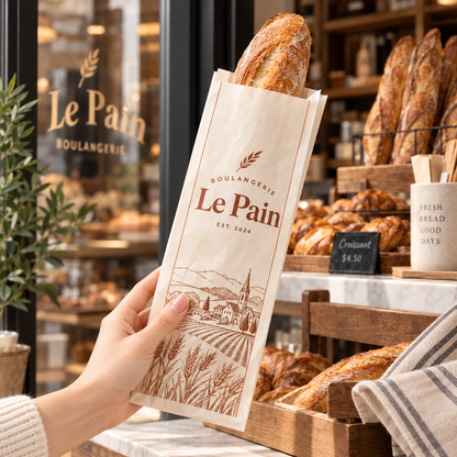 Custom Windowed Baguette Bread Bags